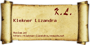 Klekner Lizandra névjegykártya